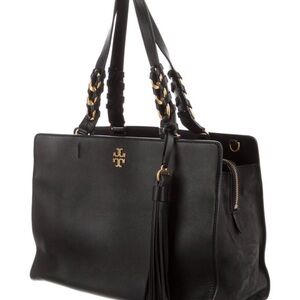 Tory Burch Black Tote with Gold Accents